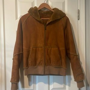 Women’s UGG Suede Bomber Jacket—Medium